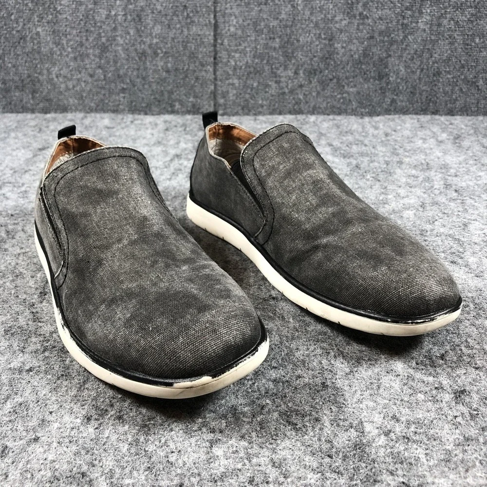 Golaiman Shoes Mens Size 9.5‎ Gray Canvas Slip On Casual Loafers Comfort Walking